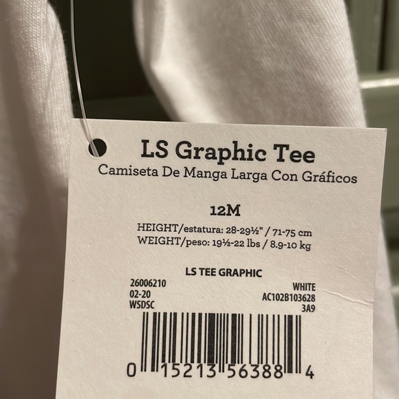 LOVE 12 Month Valentine Graphic T Top - Picture 2 of 4